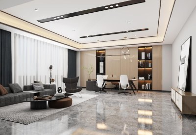 现代总经理办公室3D模型下载